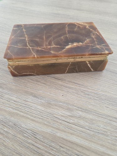 Marble trinket box 15x10cm - marble,