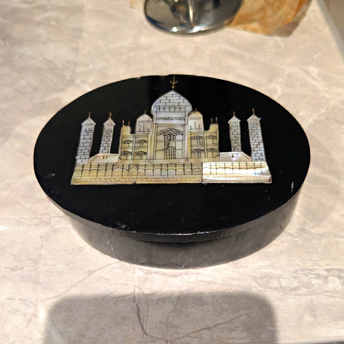 Vtg black marble taj - vtg, mahal