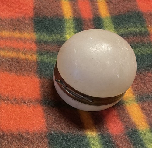 Vintage alabaster trinket box - alabaster,