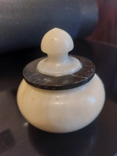 Marble alabaster trinket - alabaster, box