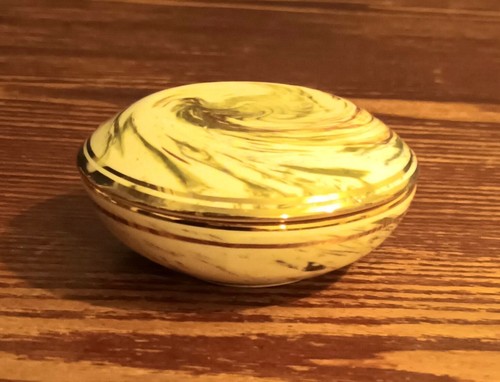 White marble round trinket box - marble,