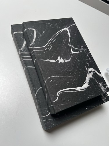 Marble effect book boxes - effect,