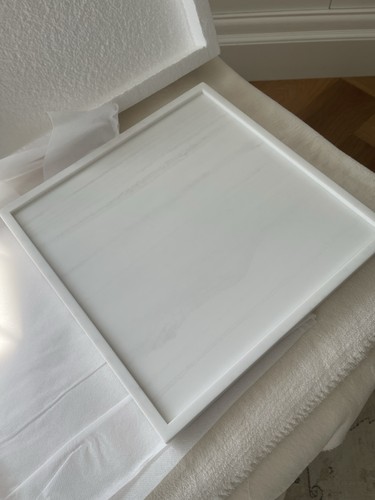 White marble bathroom tray - white,