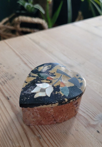 Marble stone 6cm heart - 6cm, trinket