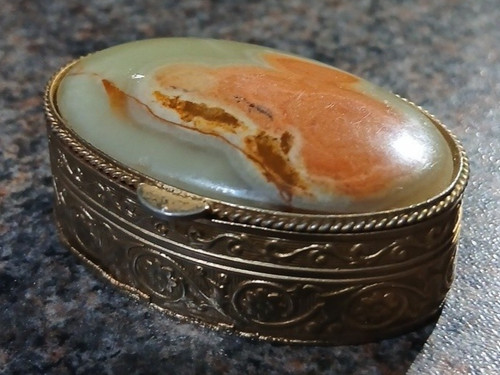 Trinket pill box onyx - pill, marble