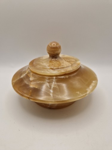 Vintage honey onyx lidded - onyx,