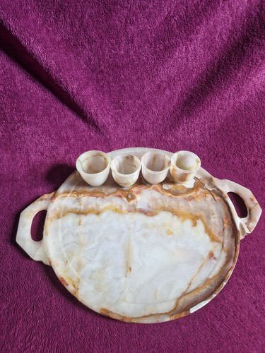 Onyx alabaster marble tray and - alabaster,