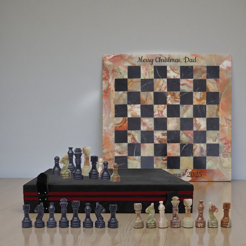 Marble chess set green black - chess, &