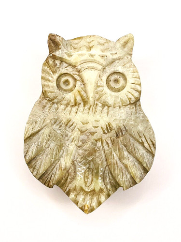 Vintage stone marble owl - ,