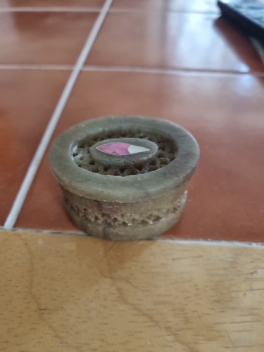 Carved marble trinket box - marble,