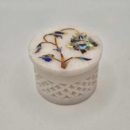 Vintage marble trinket box - trinket,