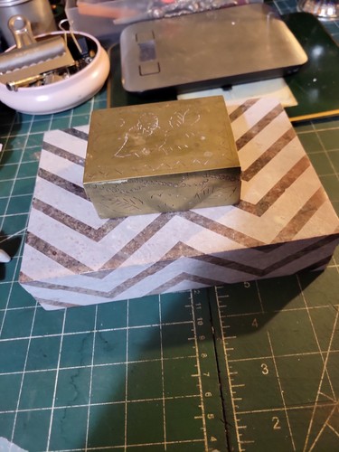 Trinket boxes brass marble - brass,