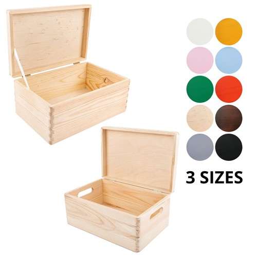 Wooden storage box - wooden, hinged