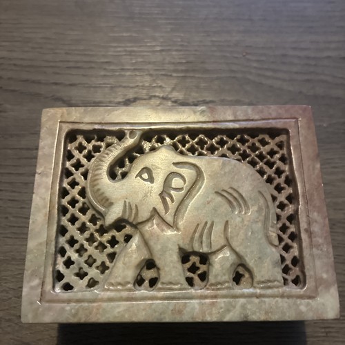 Carved soapstone elephant - soapstone,