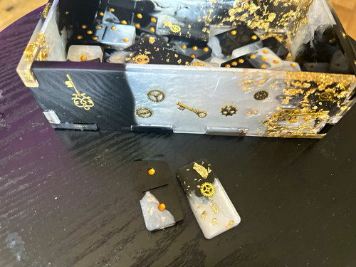Black white gold - gold, resin