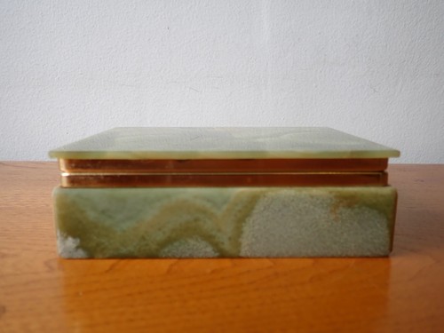 Vintage onyx and brass hinged